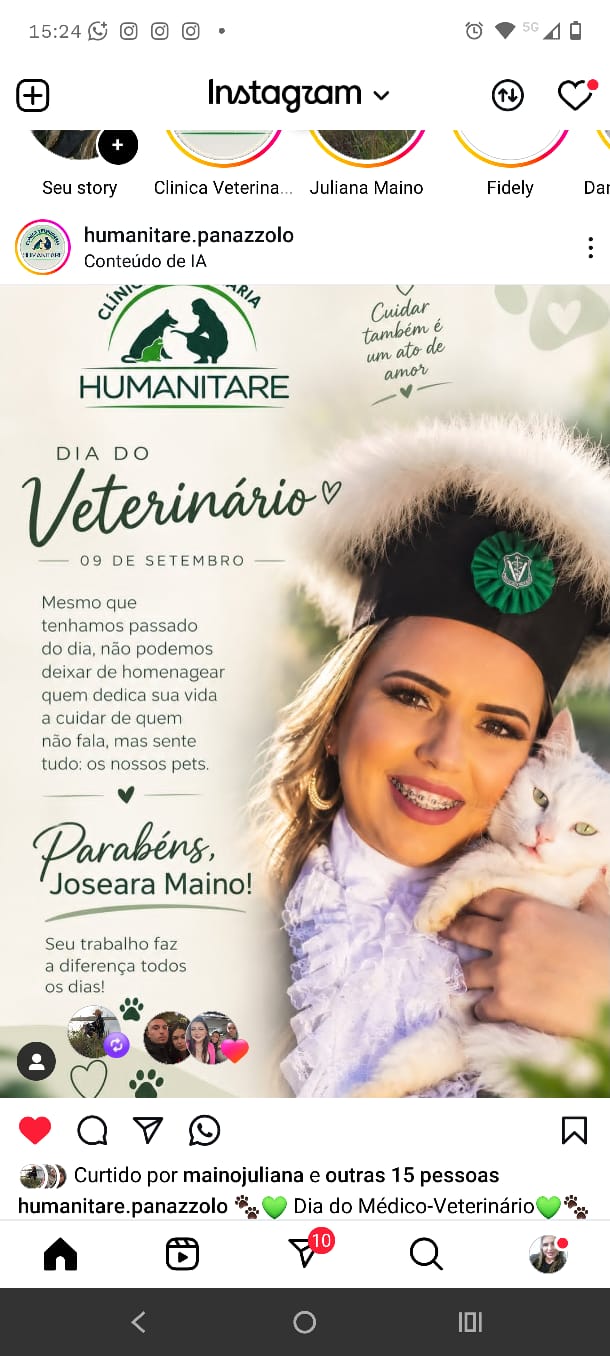 Homenagem publicada pela Humanitare à médica veterinária Joseara Maino